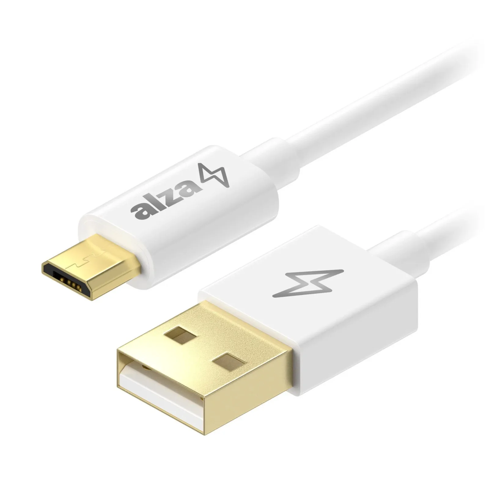 AlzaPower Core USB-A to Micro USB 1m, fehér