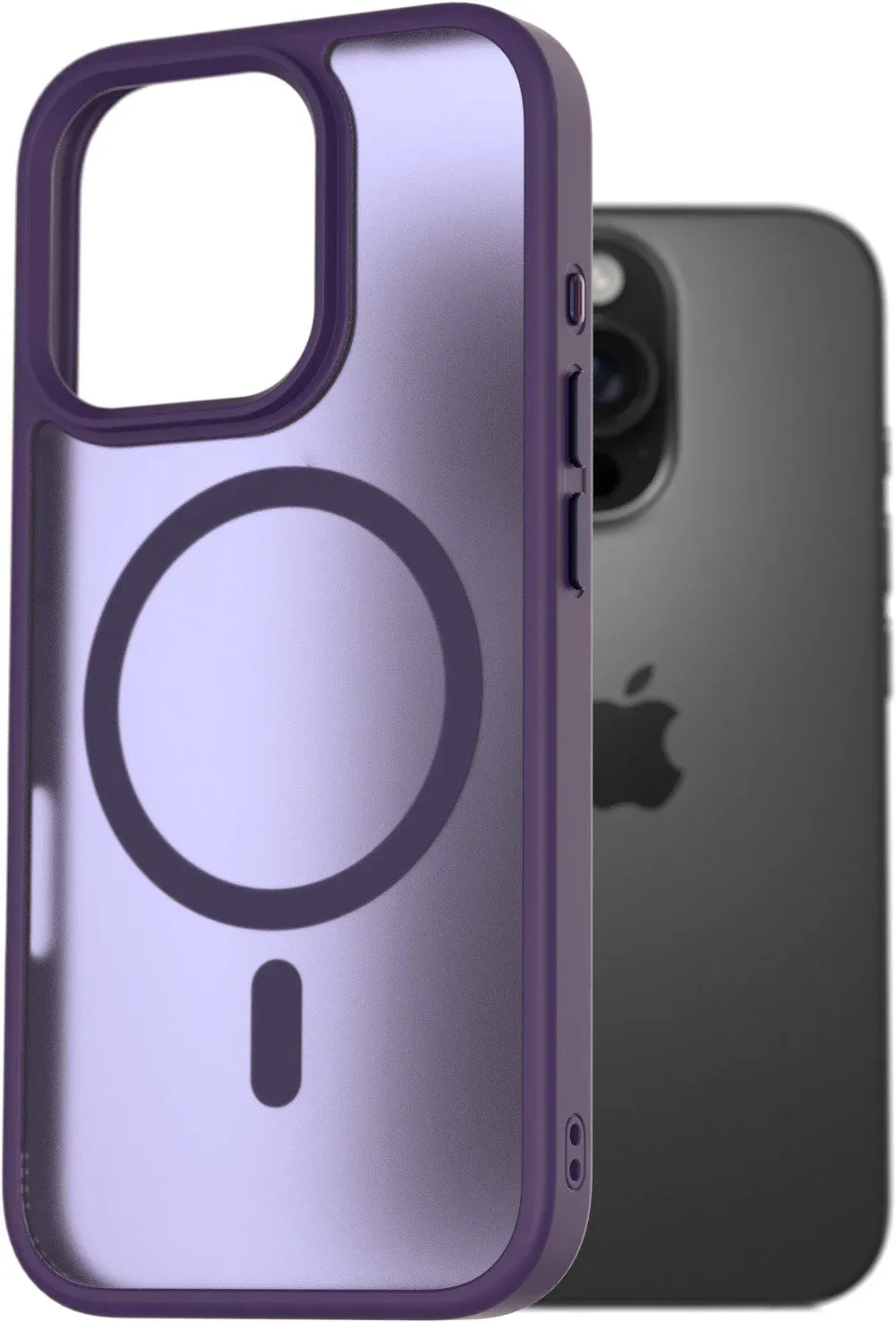 AlzaGuard Matte Case Compatible with Magsafe iPhone 16 Pro sötétlila tok