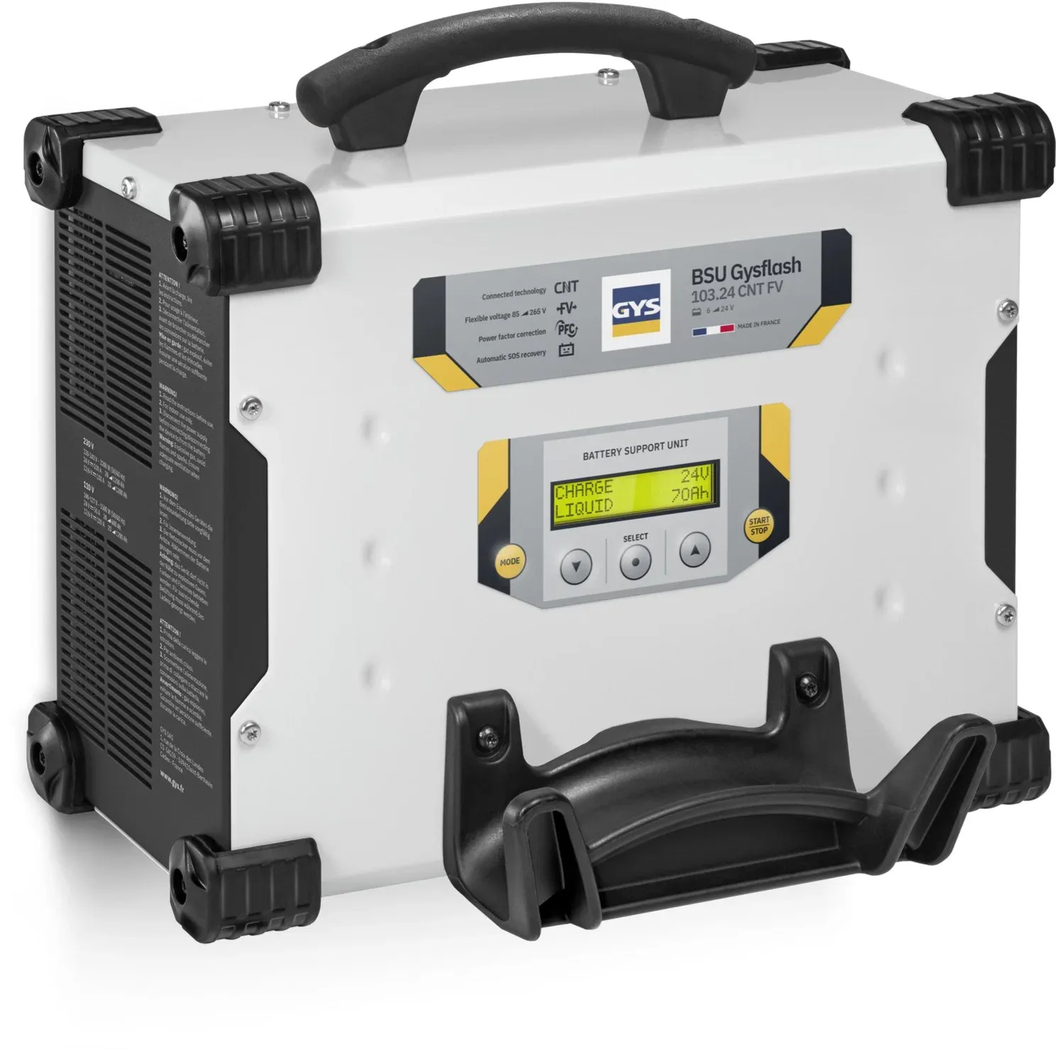 GYS Gysflash 103.24 CNT FV Töltő / stabilizált tápegység, 12 V, 5-1200 Ah, 100 A, 5 m kábel
