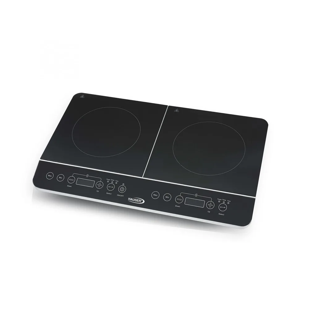 HAUSER IC-2214 indukciós főzőlap, 3500 W, 2 főzőlap, üvegkerámia, LCD kijelző, max. 240 °C, időzítő, gyerekzár, fekete színű