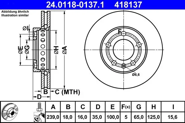 ATE 418137 - 24.0118-0137.1, szett, 2 db