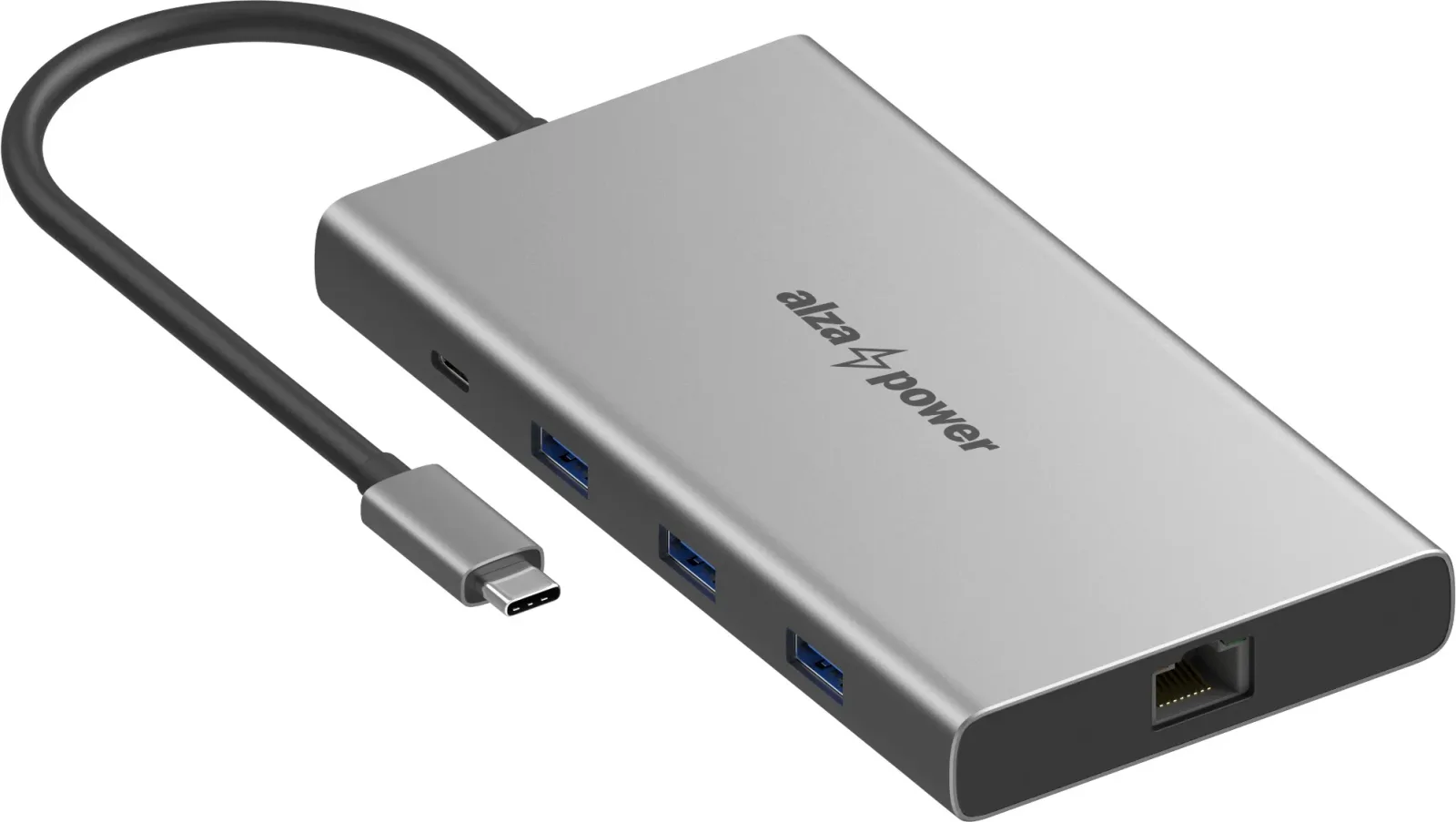 AlzaPower Metal USB-C Dock Station 10in1 Dual Screen for Apple MacBook, asztroszürke