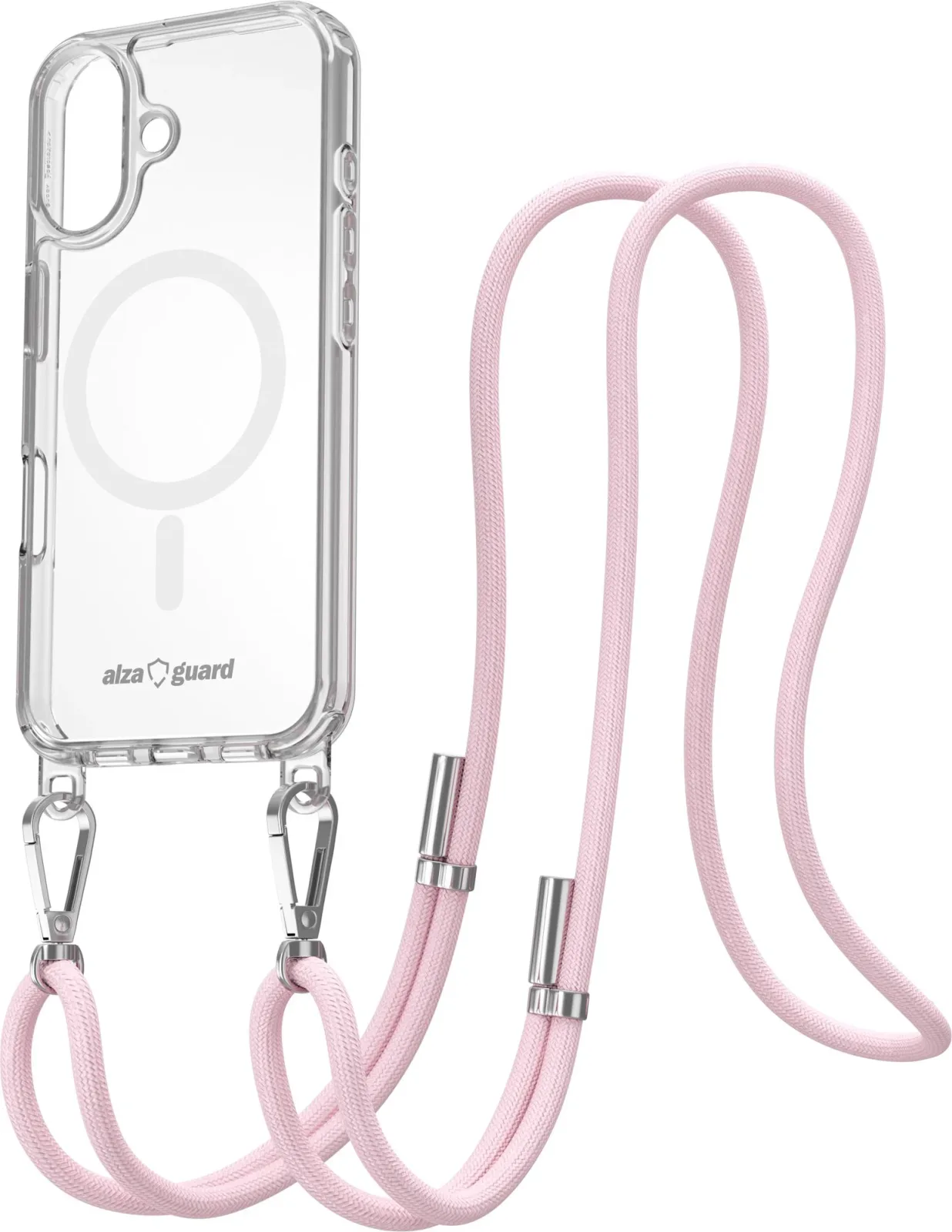 AlzaGuard Luxe Detach Lanyard Case Compatible with MagSafe for iPhone 16 rózsaszín tok