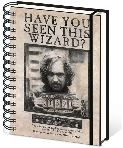A5-ös jegyzettömb gyűrűs, csíkos- Harry Potter Sirius