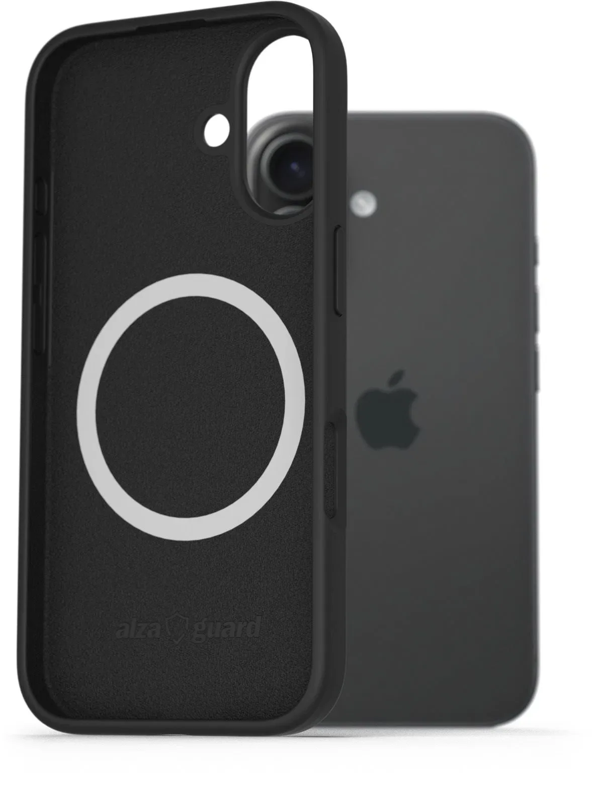 AlzaGuard iPhone 16 Silicone Case Compatible with Magsafe fekete tok