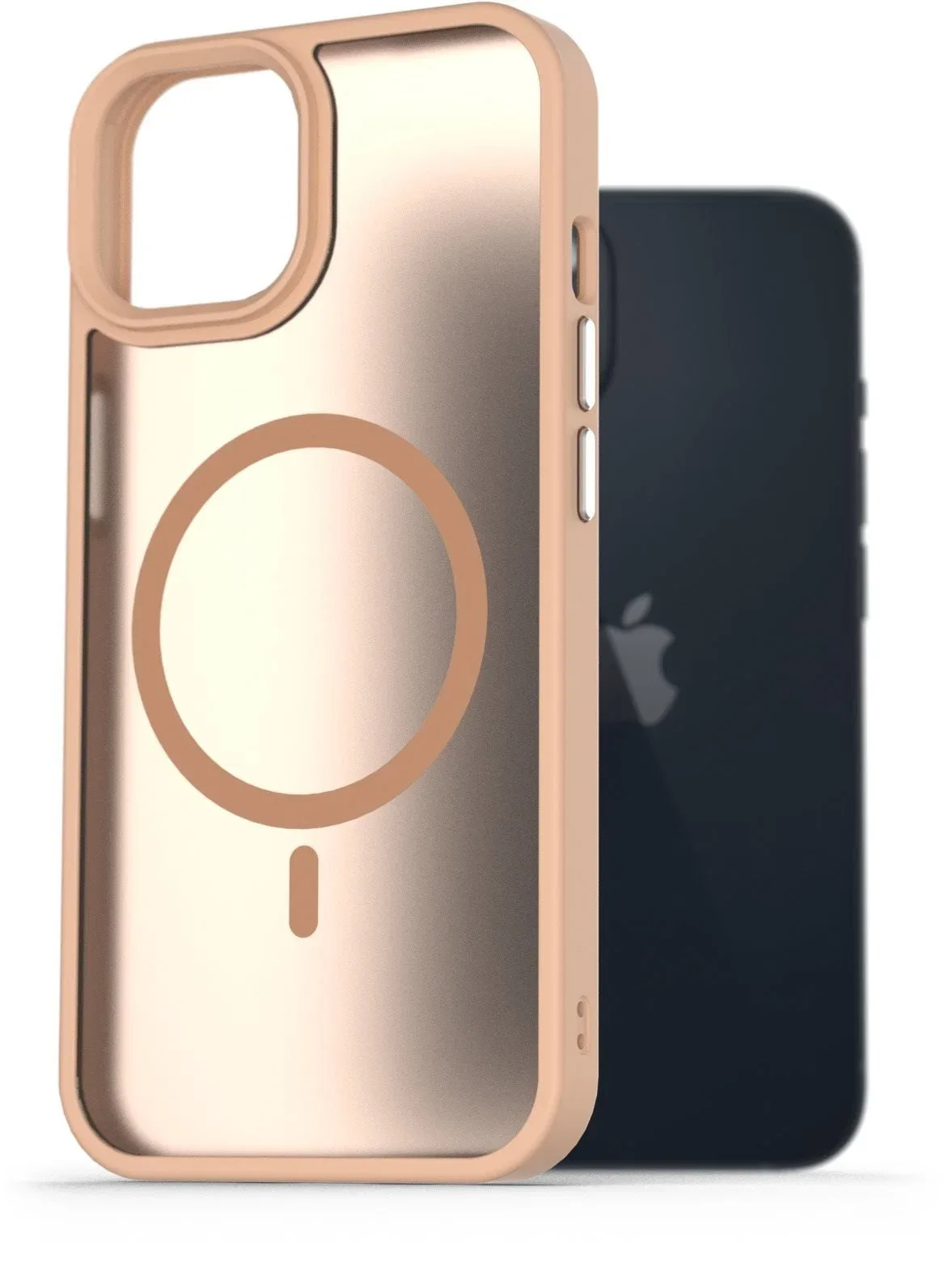AlzaGuard Matte Case Compatible with Magsafe iPhone 13 homoksárga tok