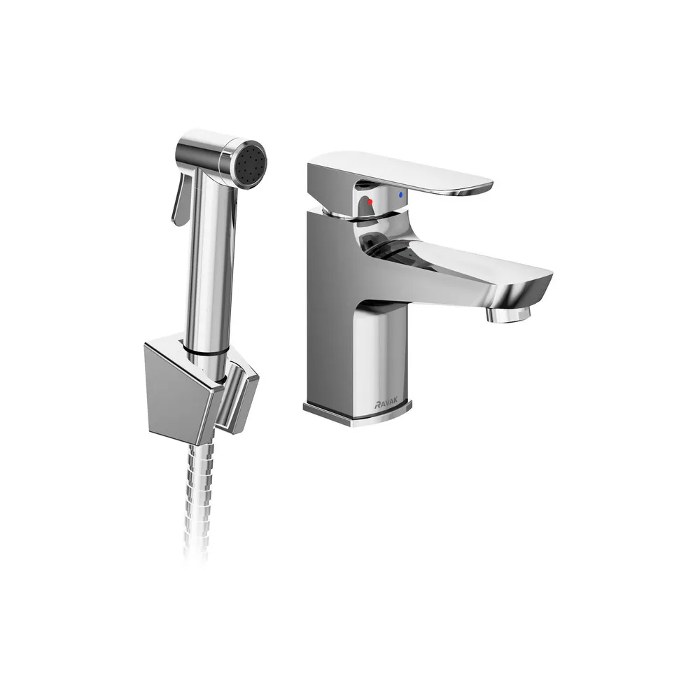 RAVAK X070165 Mosdócsaptelep bidézuhannyal és fali tartóval BM 011.01CR, króm