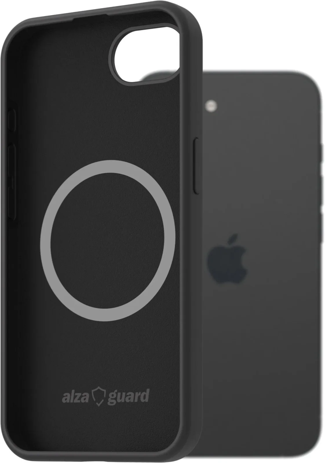 AlzaGuard Silicone Case Compatible with Magsafe iPhone 16e fekete tok