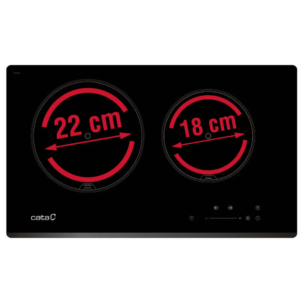 CATA - Beépíthető domino indukciós főzőlap IB-2 PLUS BK
