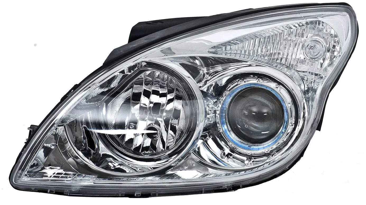 ACI HYUNDAI i30 07- Bal első fényszóró, H7+H1 (elektromos vezérlés + motor, koreai változat), króm