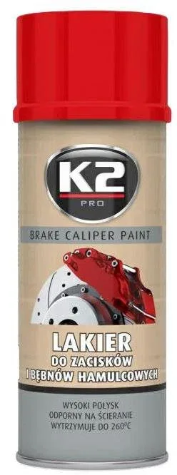K2 BRAKE CALIPER PAINT 400 ml PIROS - festék féknyergekhez és fékdobokhoz