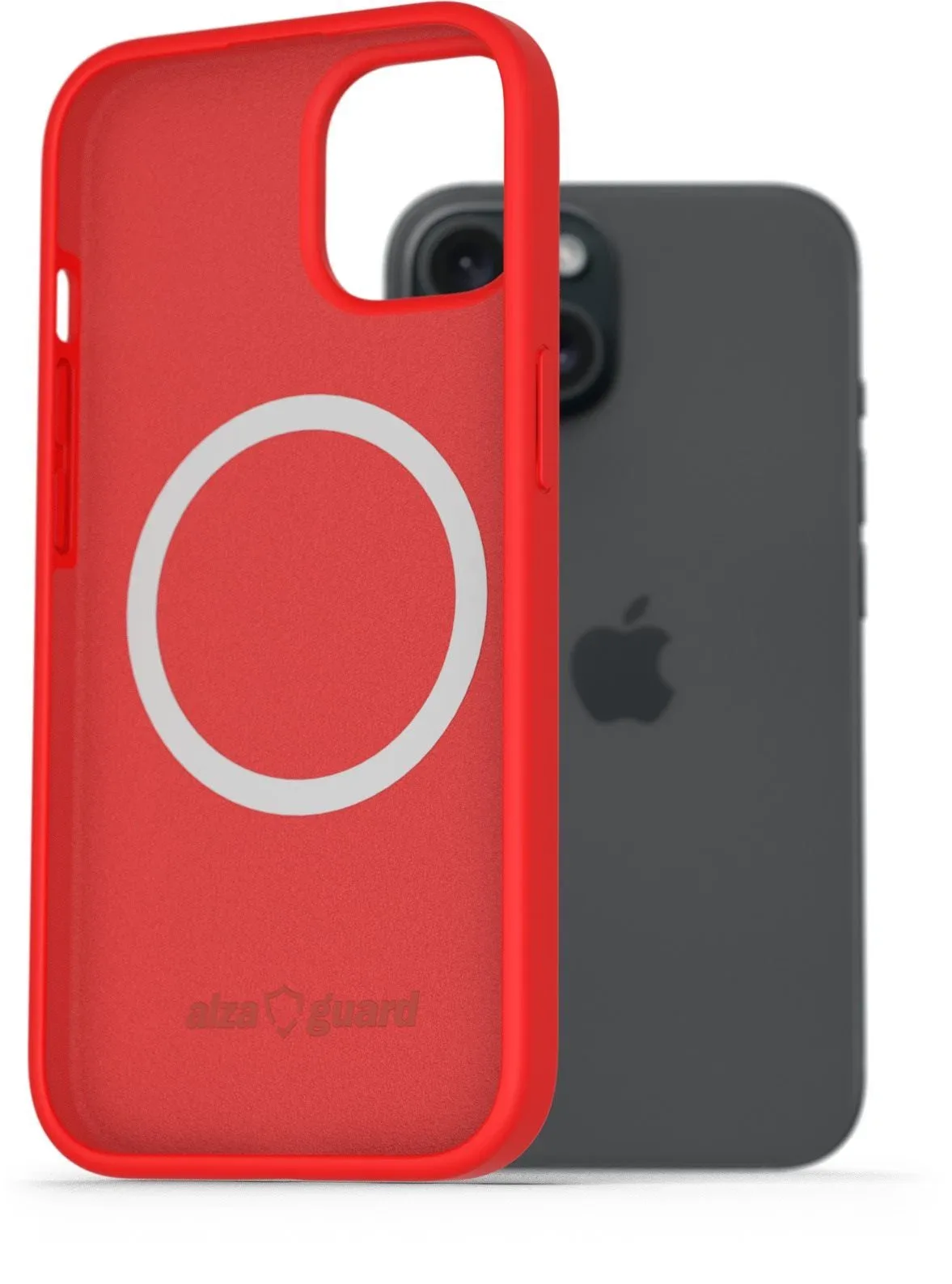 AlzaGuard Silicone Case Compatible with Magsafe iPhone 15 piros tok