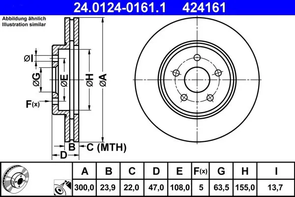 ATE 424161 - 24.0124-0161.1, szett, 2 db