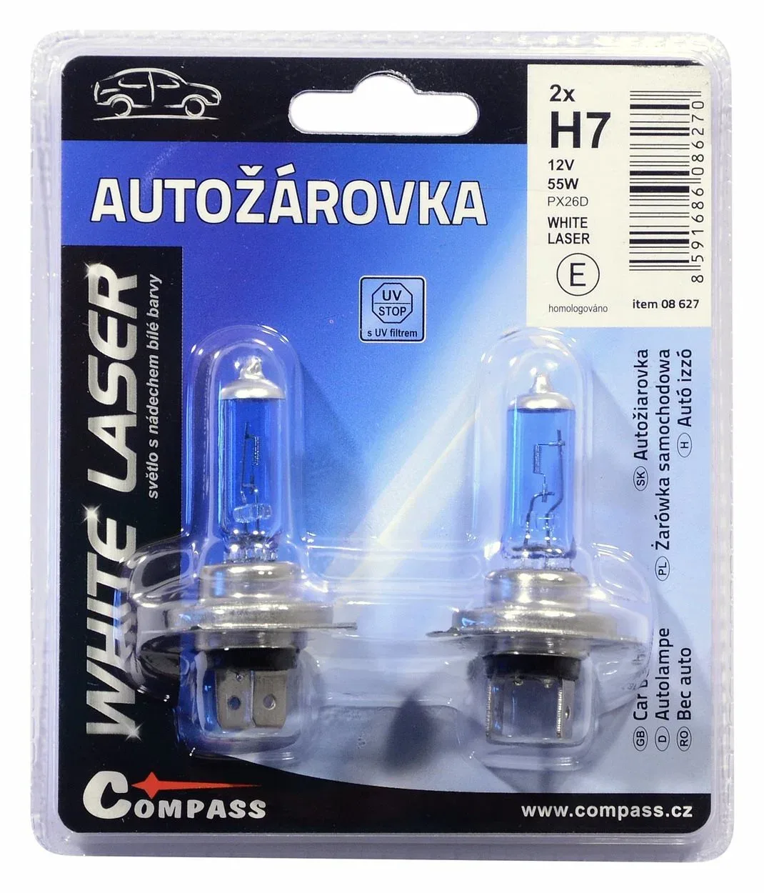 COMPASS 12V H7 55W PX26d WHITE LASER 2db