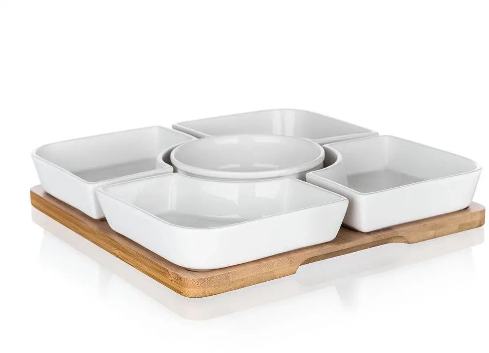 Banquet Tálkészlet BRILLANTE Bamboo 24,5 x 24,5 x 4,5 cm, 5 + 1 db
