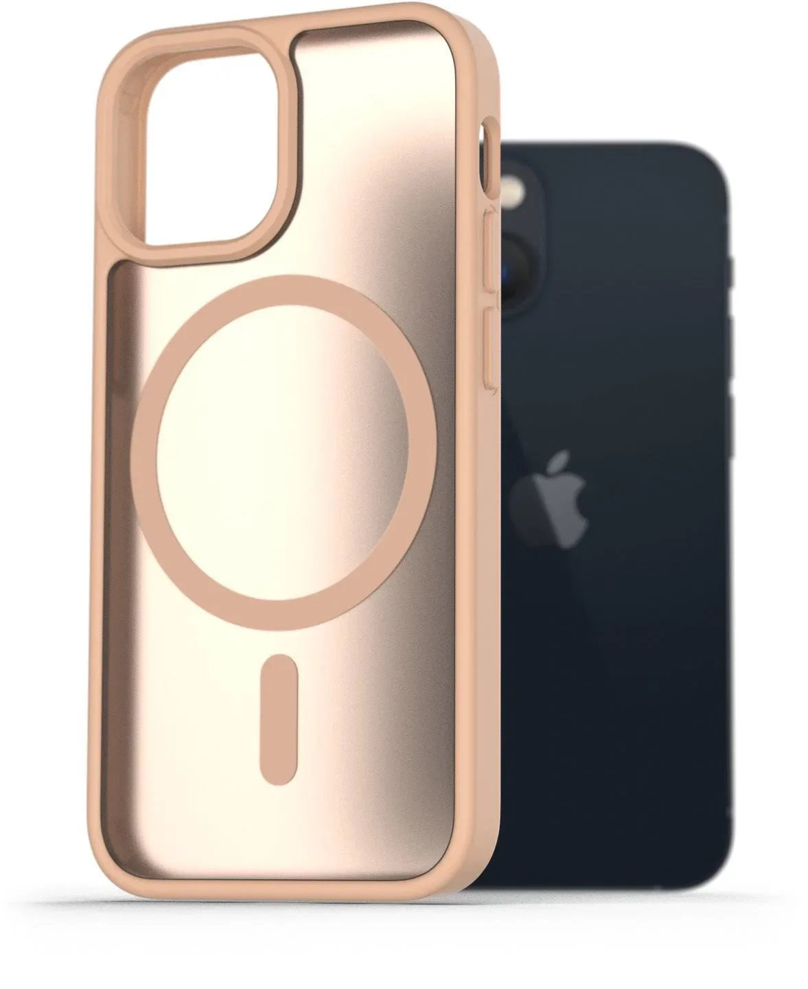 AlzaGuard Matte Case Compatible with Magsafe iPhone 13 mini homoksárga tok