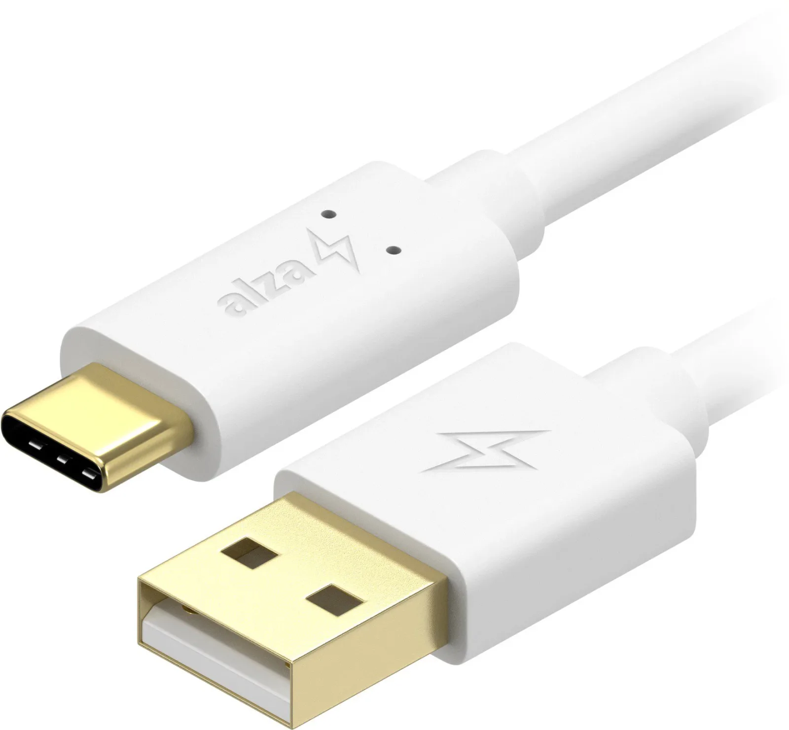 AlzaPower Core Charge USB-A to USB-C 2.0 3m, fehér