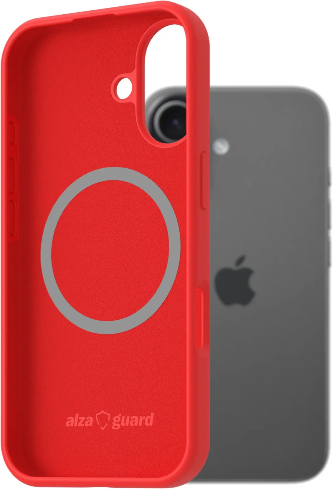 AlzaGuard iPhone 17 piros MagSafe szilikon tok