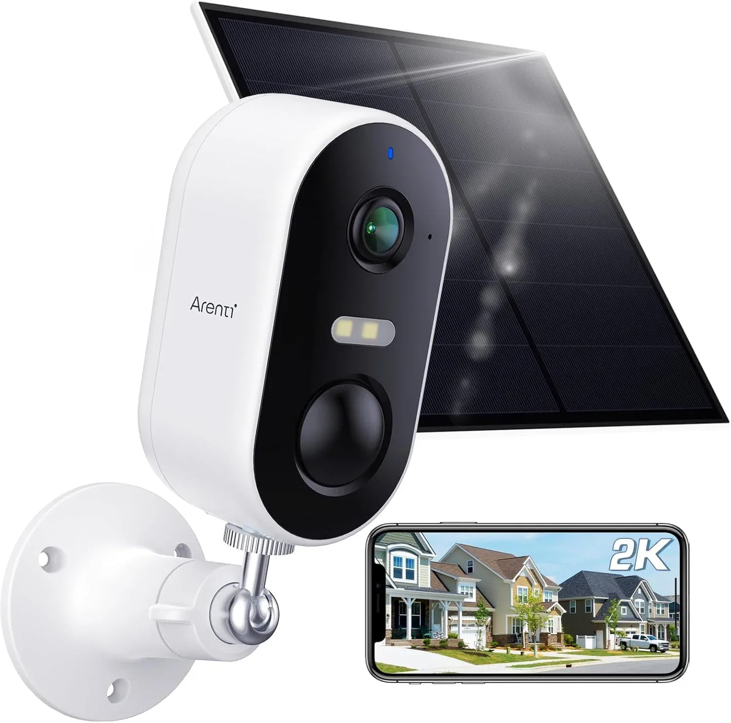 ARENTI GO1 Wi-Fi 3MP/2K Rechargable Battery Camera + solar panel