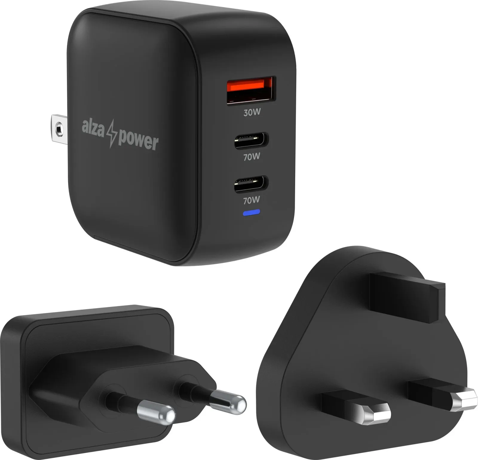 AlzaPower T620CCA Compact Travel Charger 70W, fekete