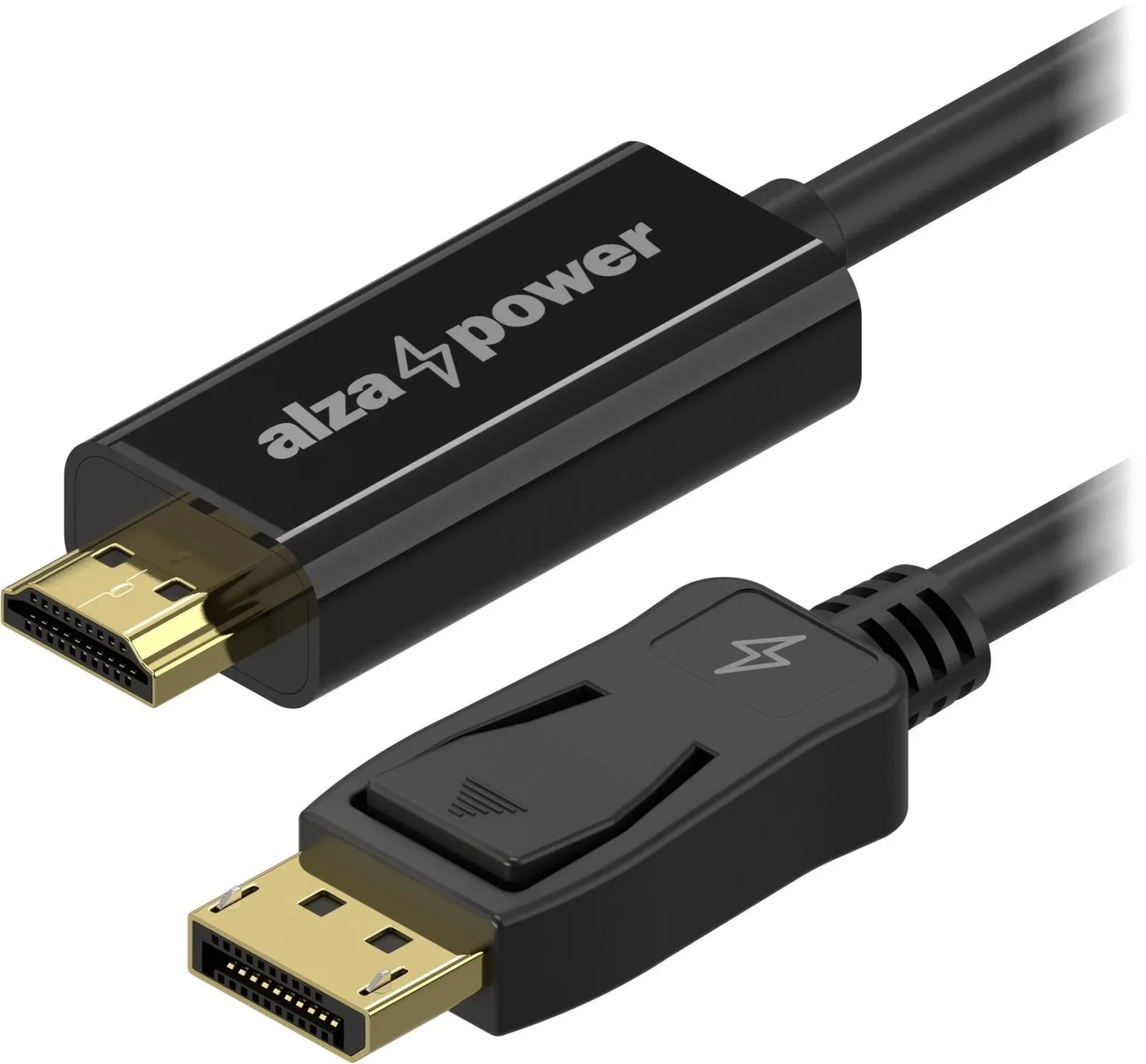 AlzaPower Core DisplayPort (M), HDMI 4K (M), 2 m, fekete