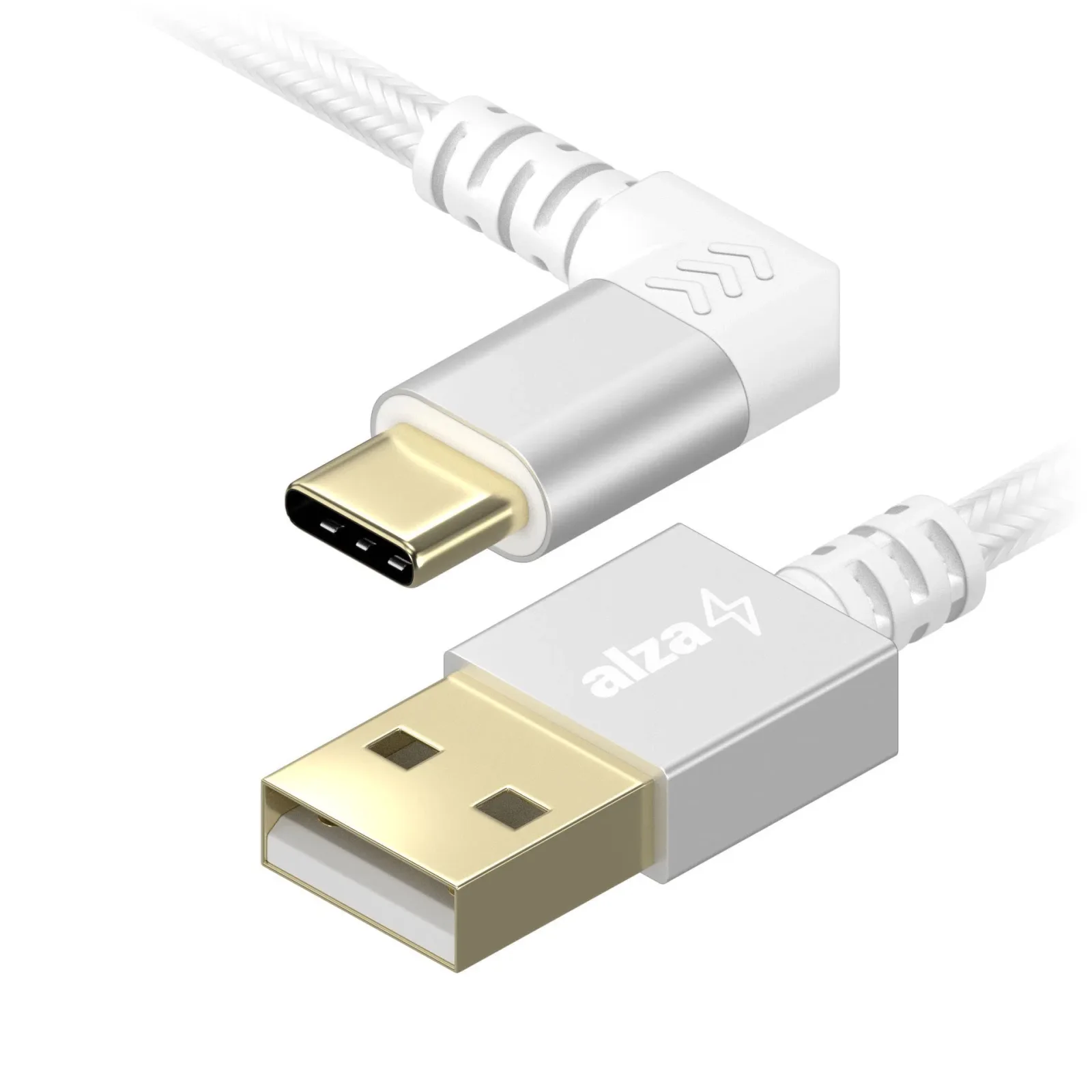 AlzaPower 90Core USB-A to USB-C 1m, ezüst