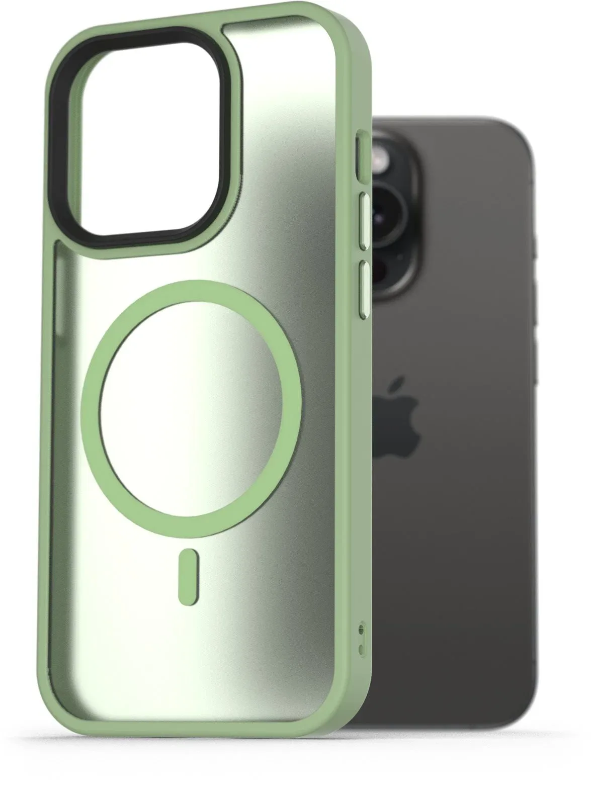 AlzaGuard Matte Case iPhone 15 Pro MagSafe zöld tok