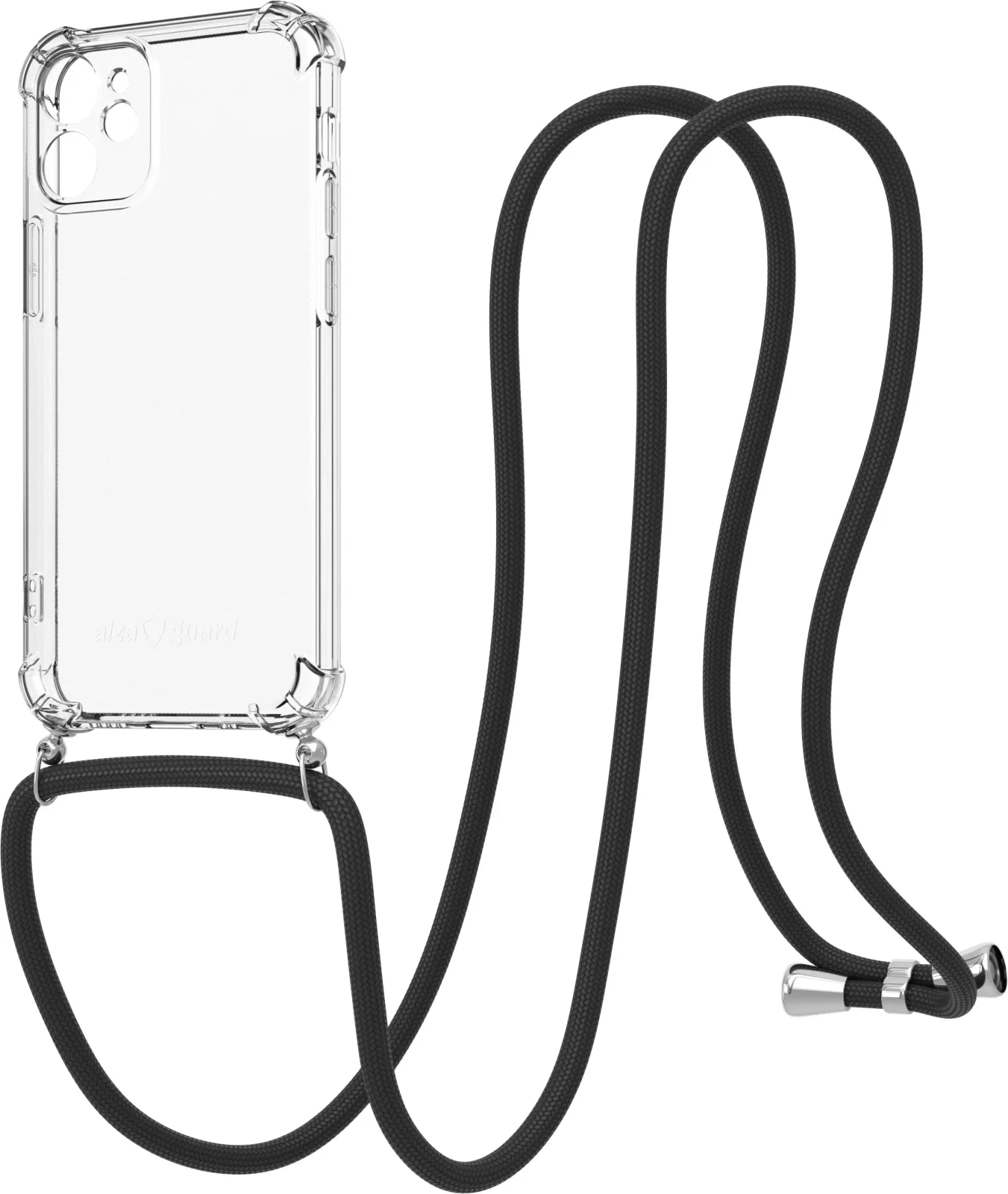 AlzaGuard Luxe Lanyard Case iPhone 12 Mini fekete tok