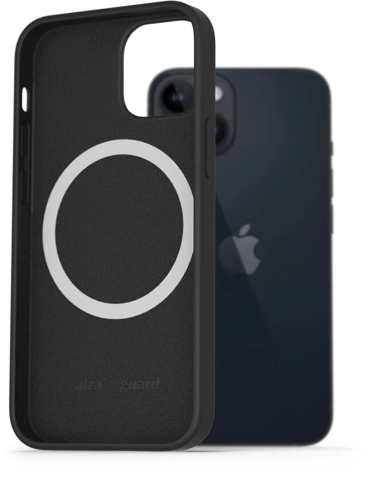 AlzaGuard Silicone Case Compatible with Magsafe iPhone 14 fekete tok