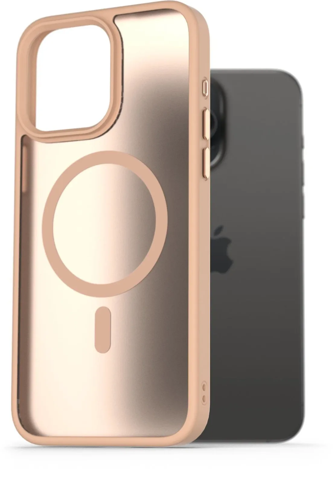 AlzaGuard Matte Case Compatible with Magsafe iPhone 15 Pro Max homoksárga tok