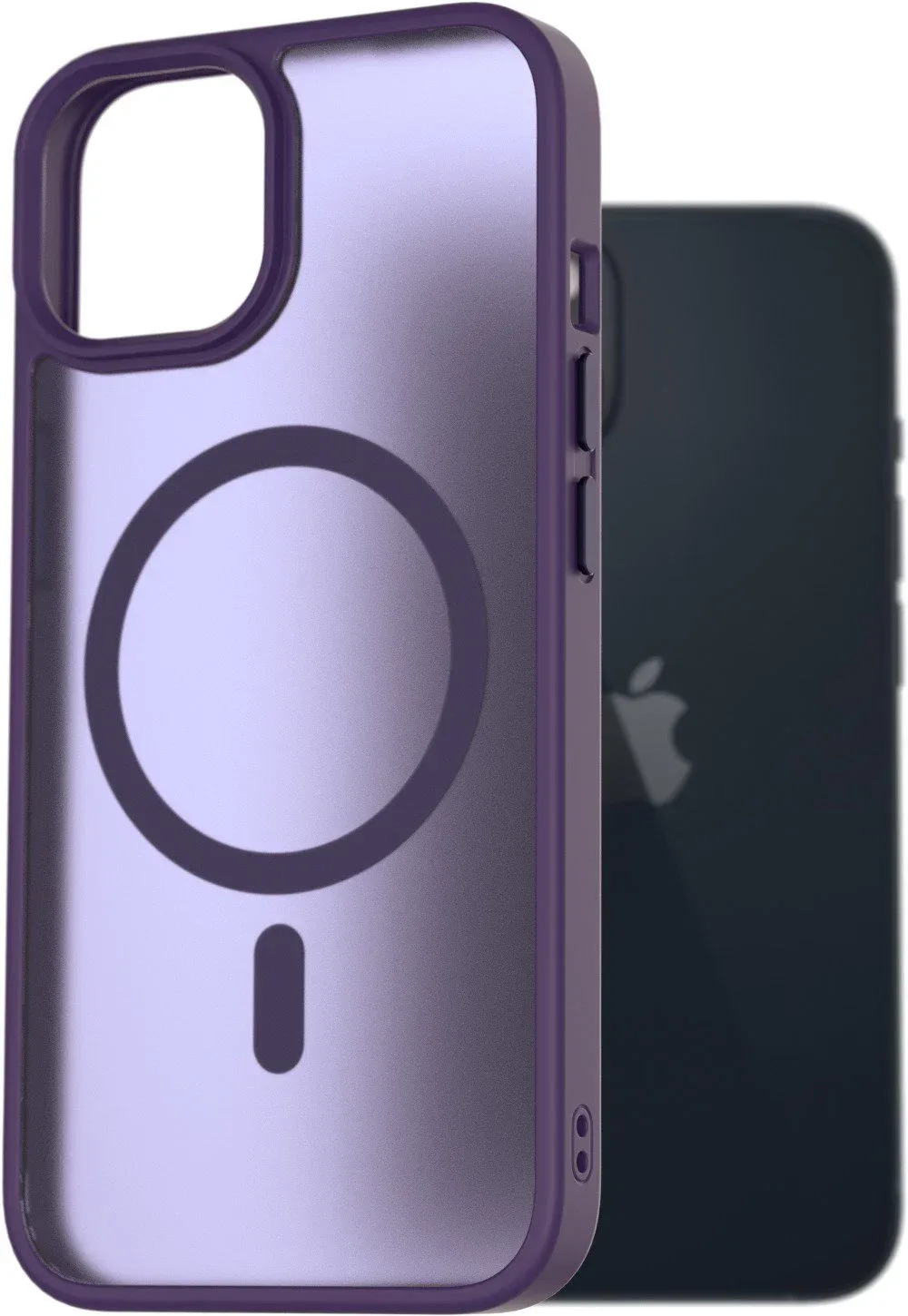 AlzaGuard Matte Case Compatible with Magsafe iPhone 14 sötétlila tok