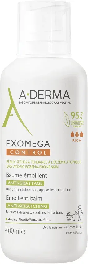 A-DERMA Exomega Control Emolliens balzsam atópiára hajlamos, száraz bőrre 400 ml
