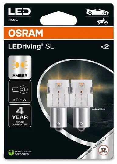 OSRAM LEDriving SL P21W sárga 12V, 2 db a csomagban