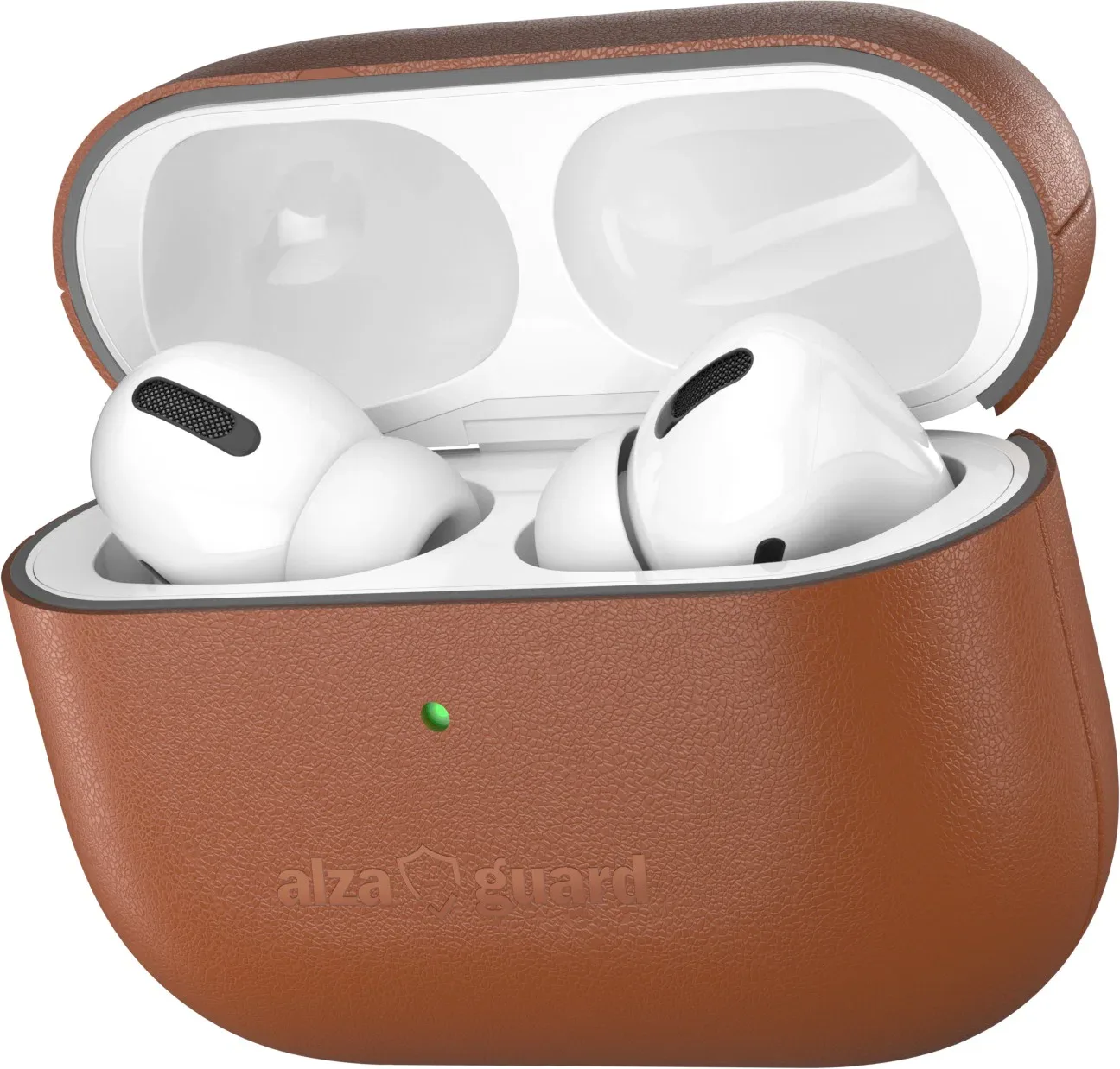 AlzaGuard Genuine Leather AirPods Pro 2 nyeregbarna bőr tok
