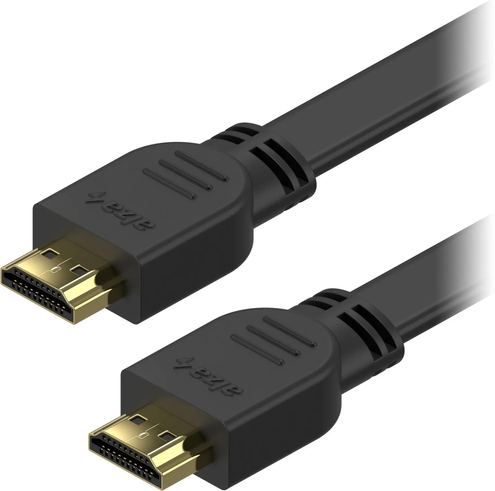 AlzaPower Flat HDMI 1.4 High Speed 4K, 2m - fekete