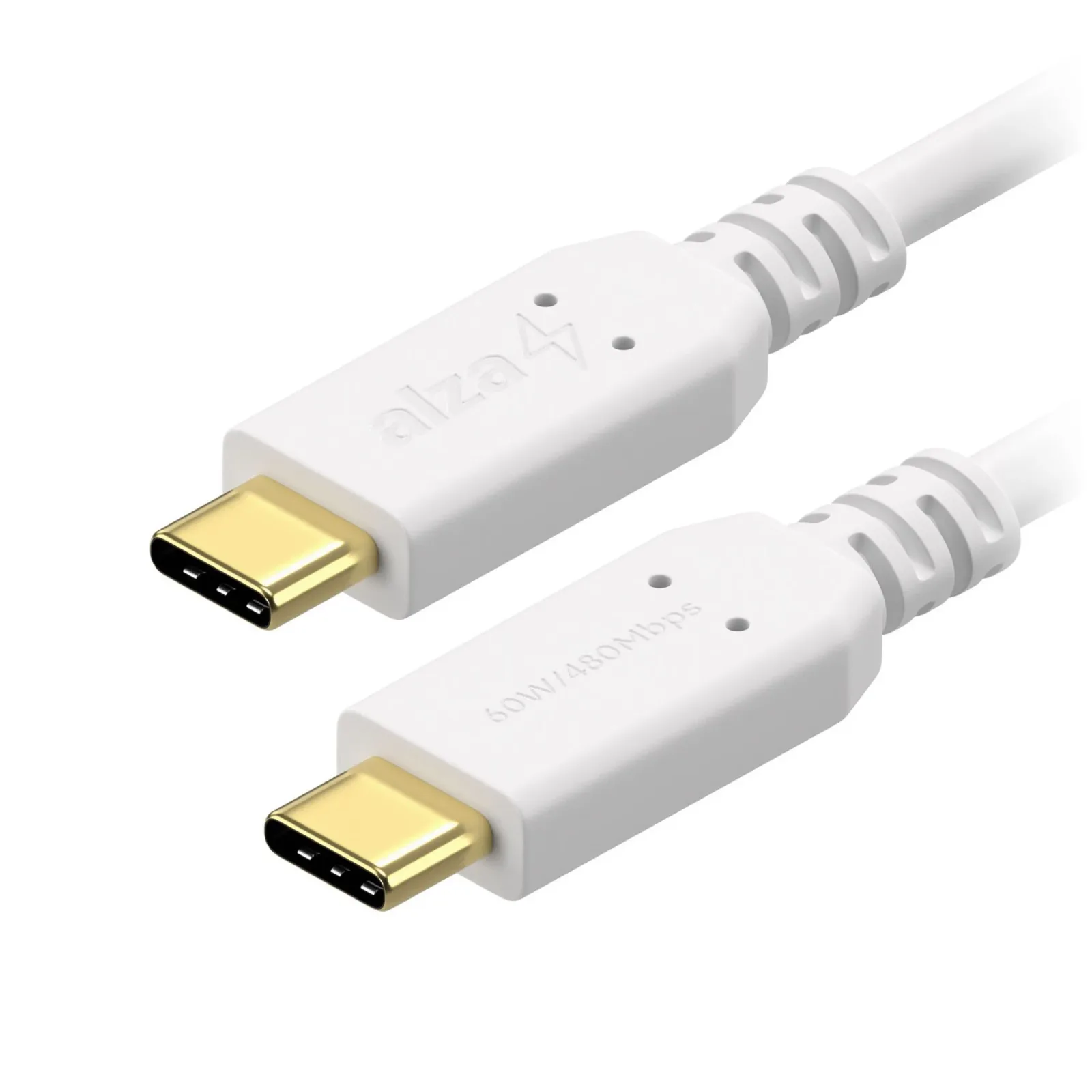 AlzaPower Core USB-C to USB-C 2.0 60W 1m, fehér