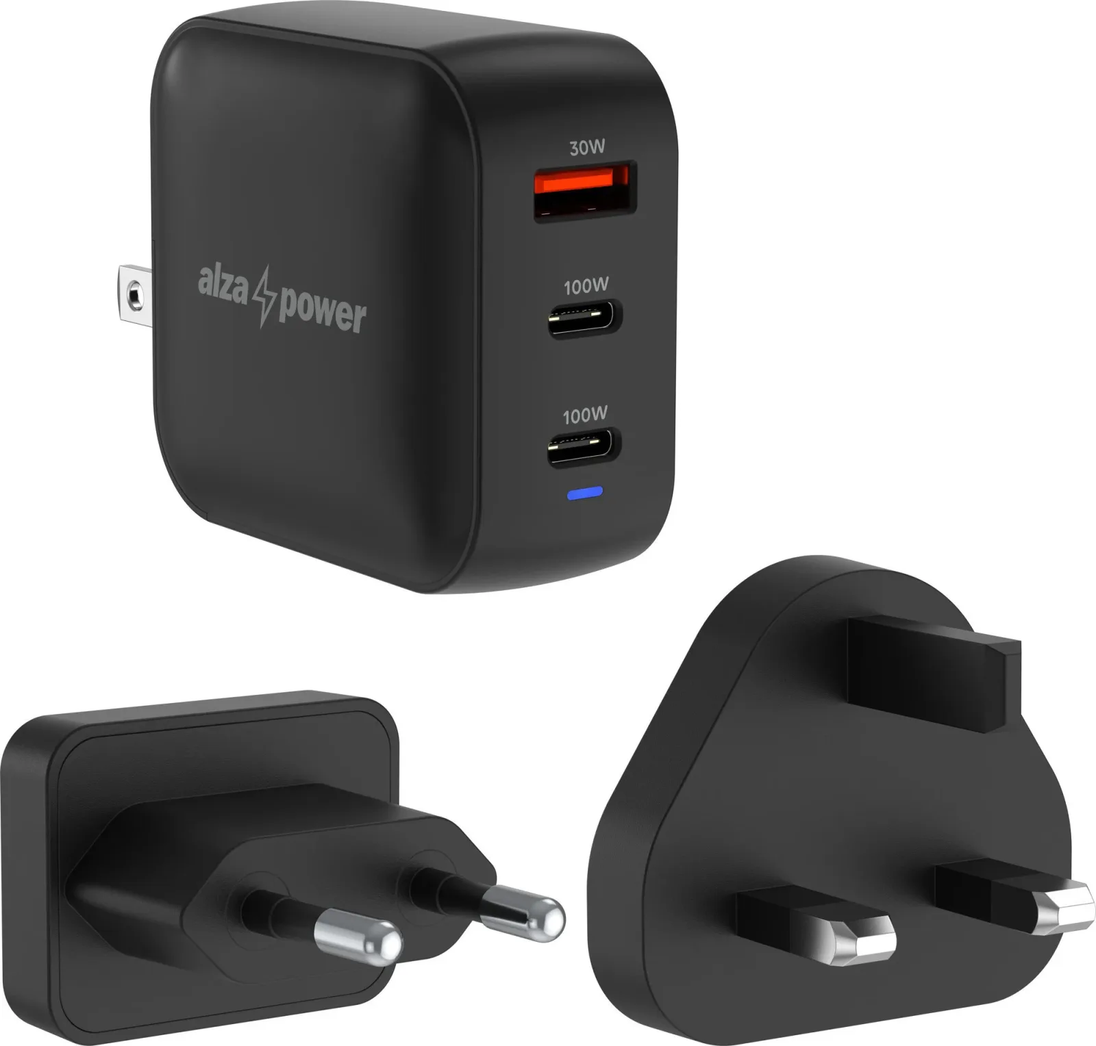 AlzaPower T820CCA Compact Travel Charger 100W, fekete