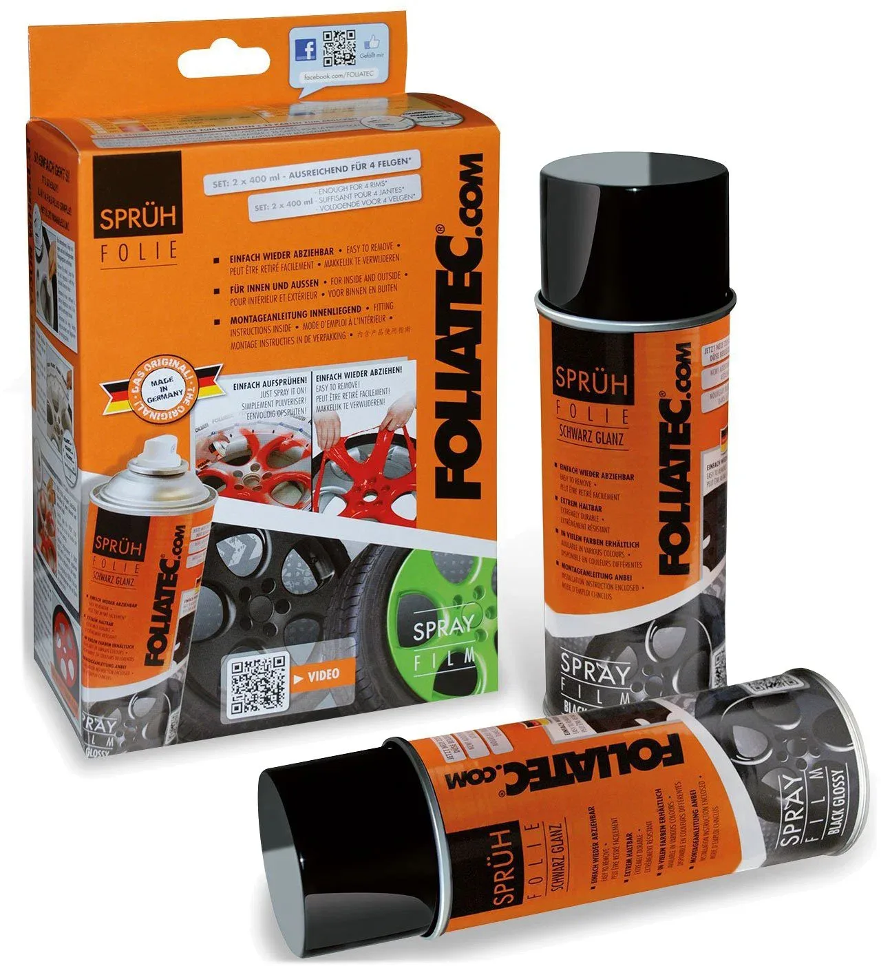 FOLIATEC Spray, metálezüst 2x 400 ml