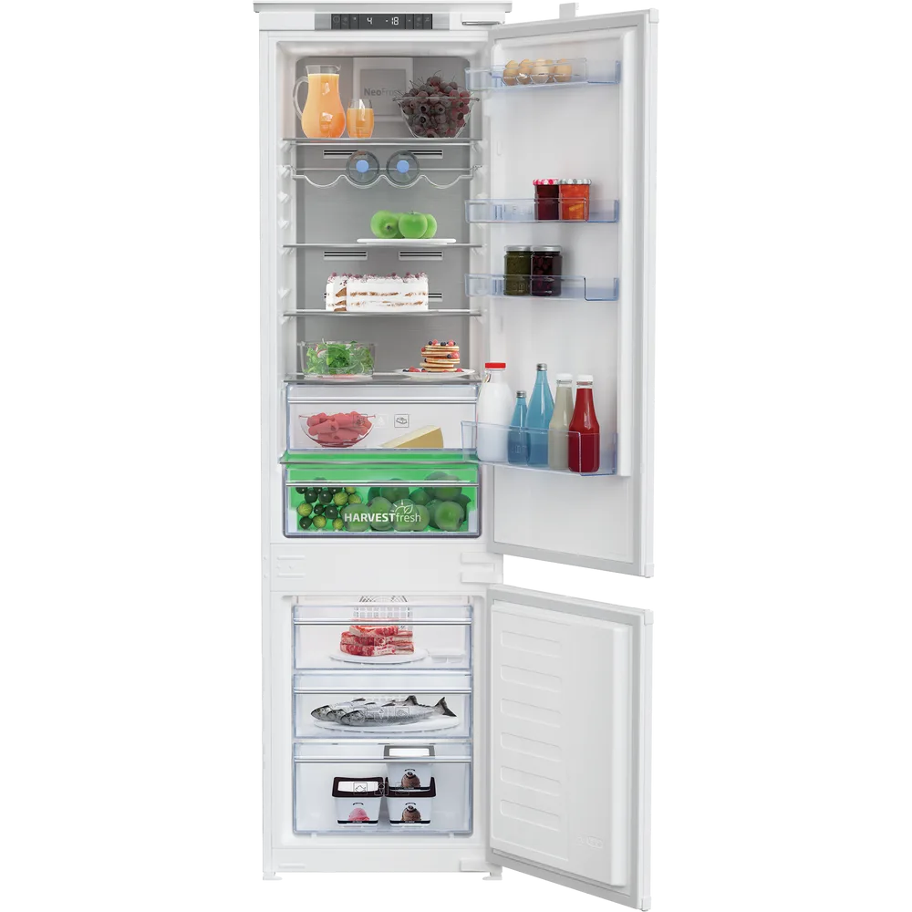 Beko BCNA306E4SN beépíthető kombinált alulfagyasztós hűtőszekrény