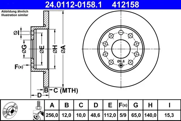 ATE - OC2 260 HÁTSÓ ATE 24.0112-0158.1, szett, 2 db