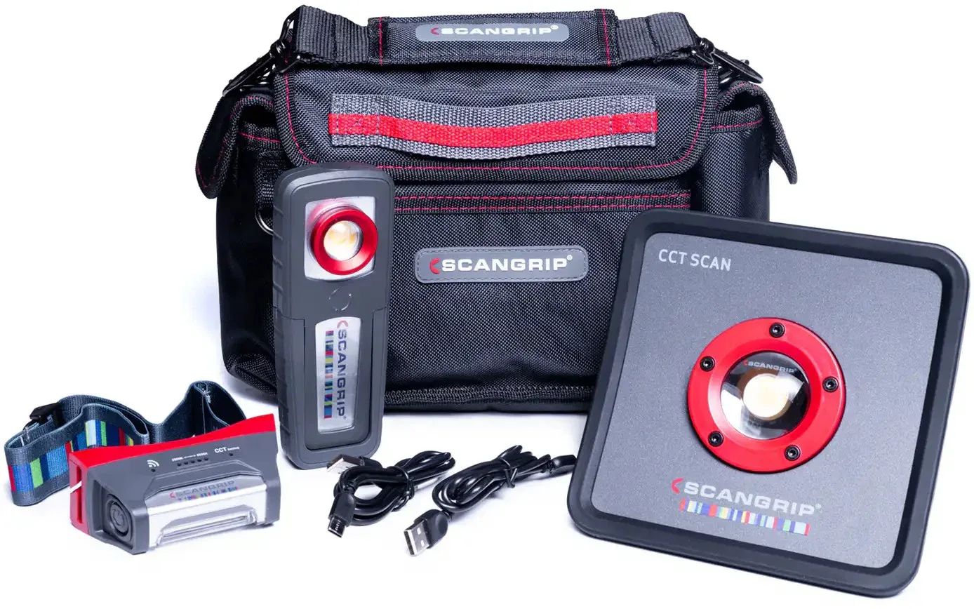 SCANGRIP DETAILING KIT - ESSENTIAL Komplett detailing lámpa szett, strapabíró táskában, 3 db