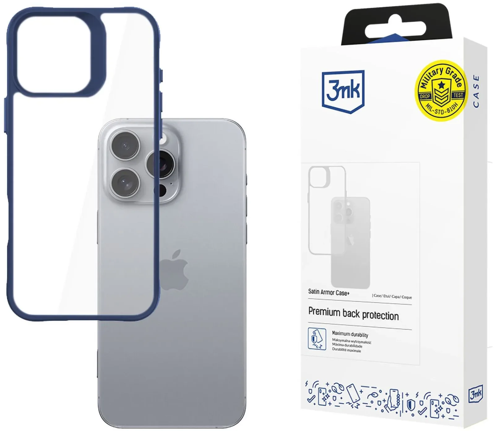 3MK Satin Armor Case+ Apple iPhone 16 Pro Max kék tok