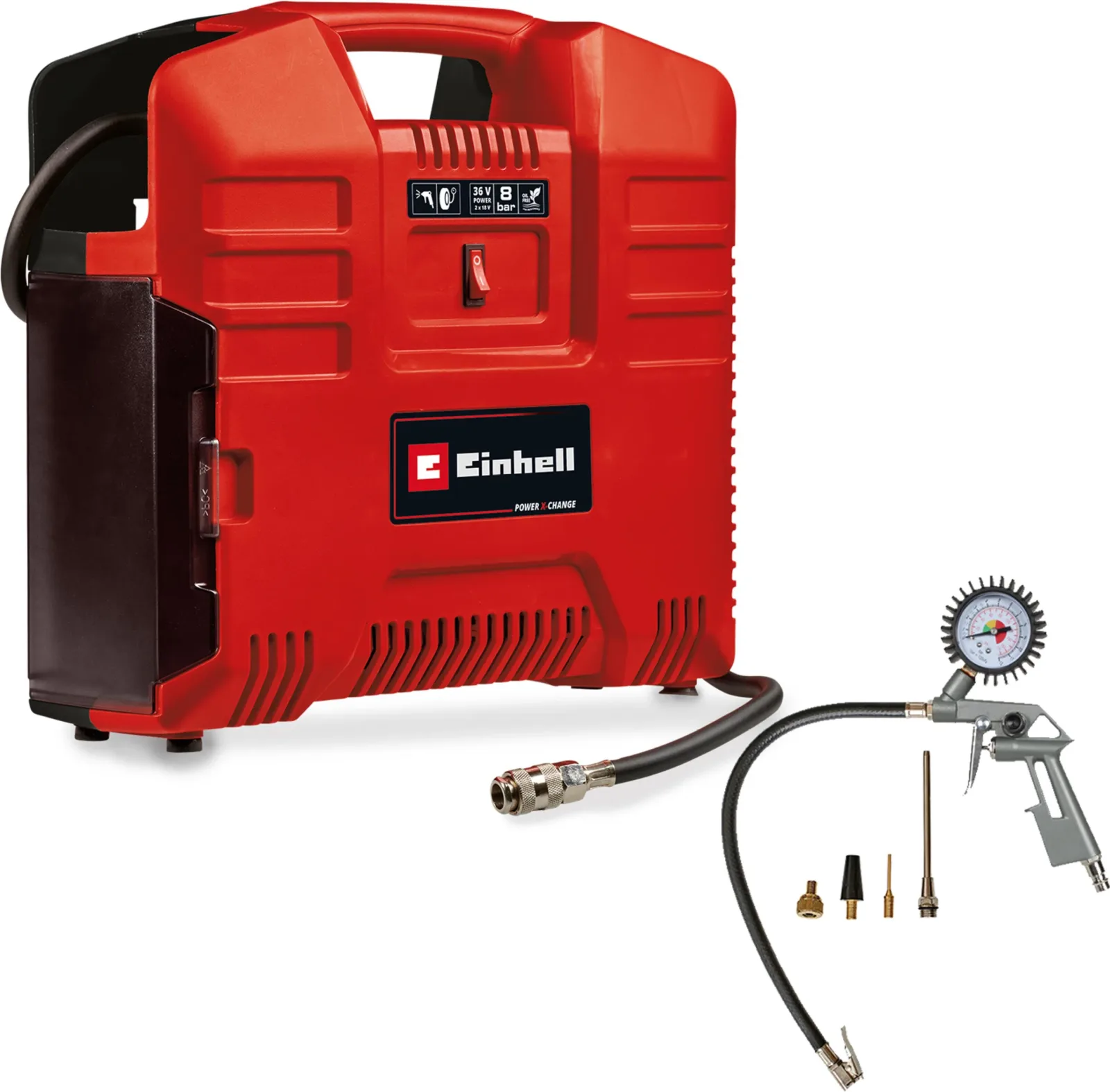 EINHELL akkus kompresszor készlet TE-AC 36/8 Li OF Set-Solo, 4020440 (akku nélkül)
