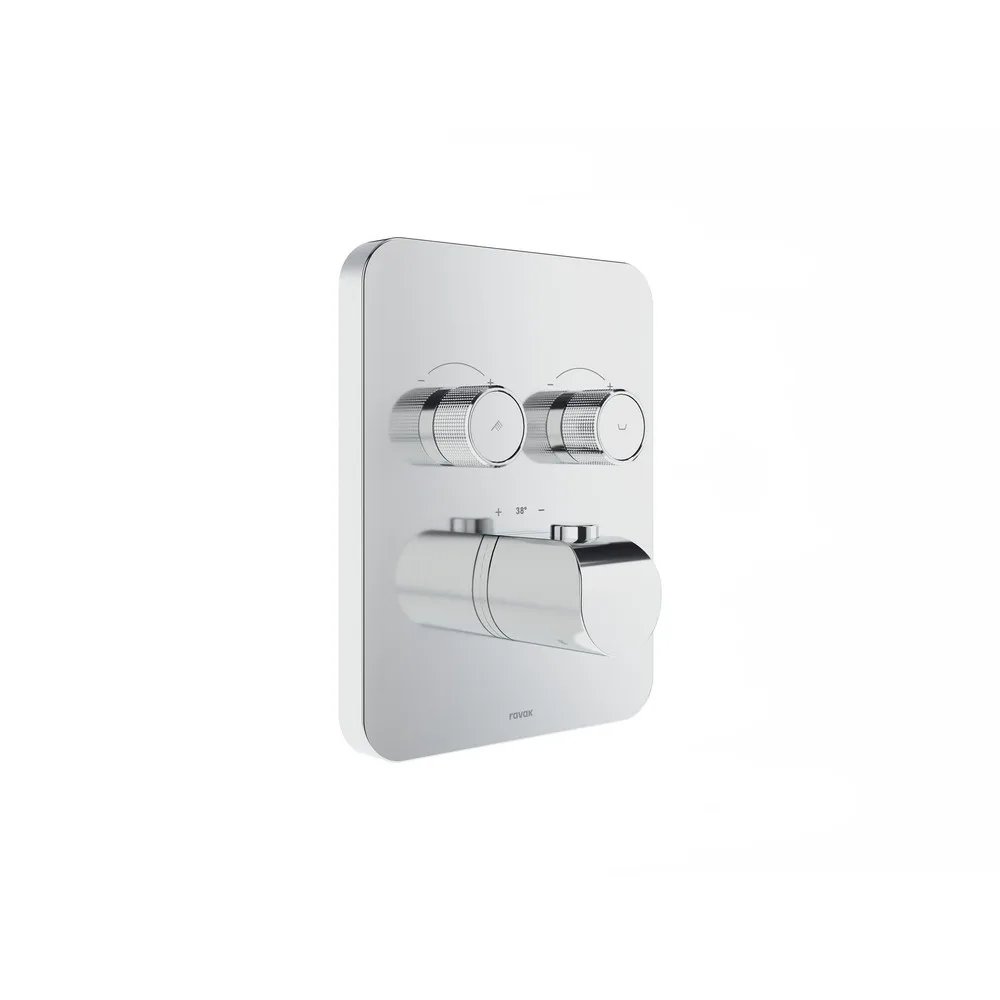 RAVAK X070747 Flat termosztátos 2-utas csaptelep, alaptest nélkül FL 063.00CR.O2.RB072, króm