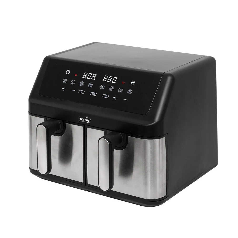 HOME HGAF29 duplakosaras forrólevegős sütő, 2 x 4,5L, 2000 W, digitális vezérlés, 8 féle üzemmód